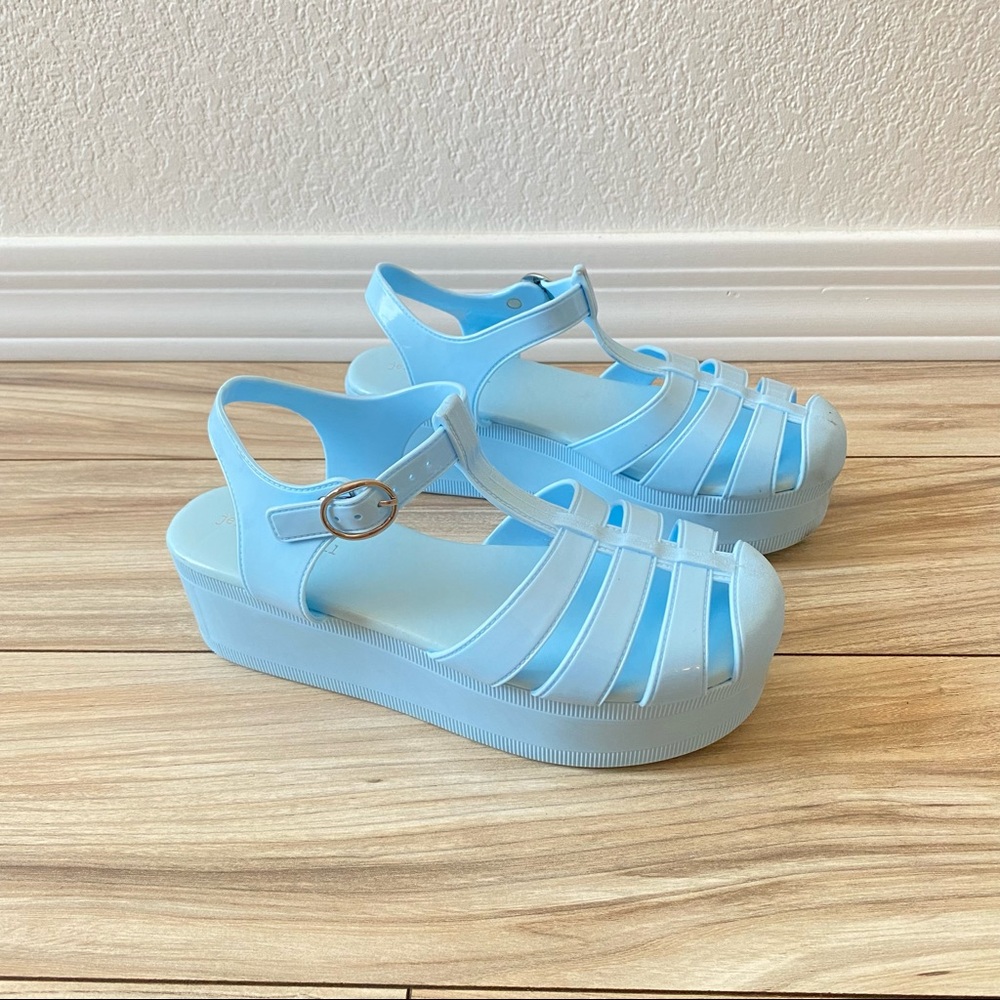 Jeffrey Campbell Candied Platform Rubber Sandal in Blue Size 9